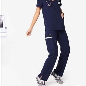 Kade cargo scrub pants figs navy blue small